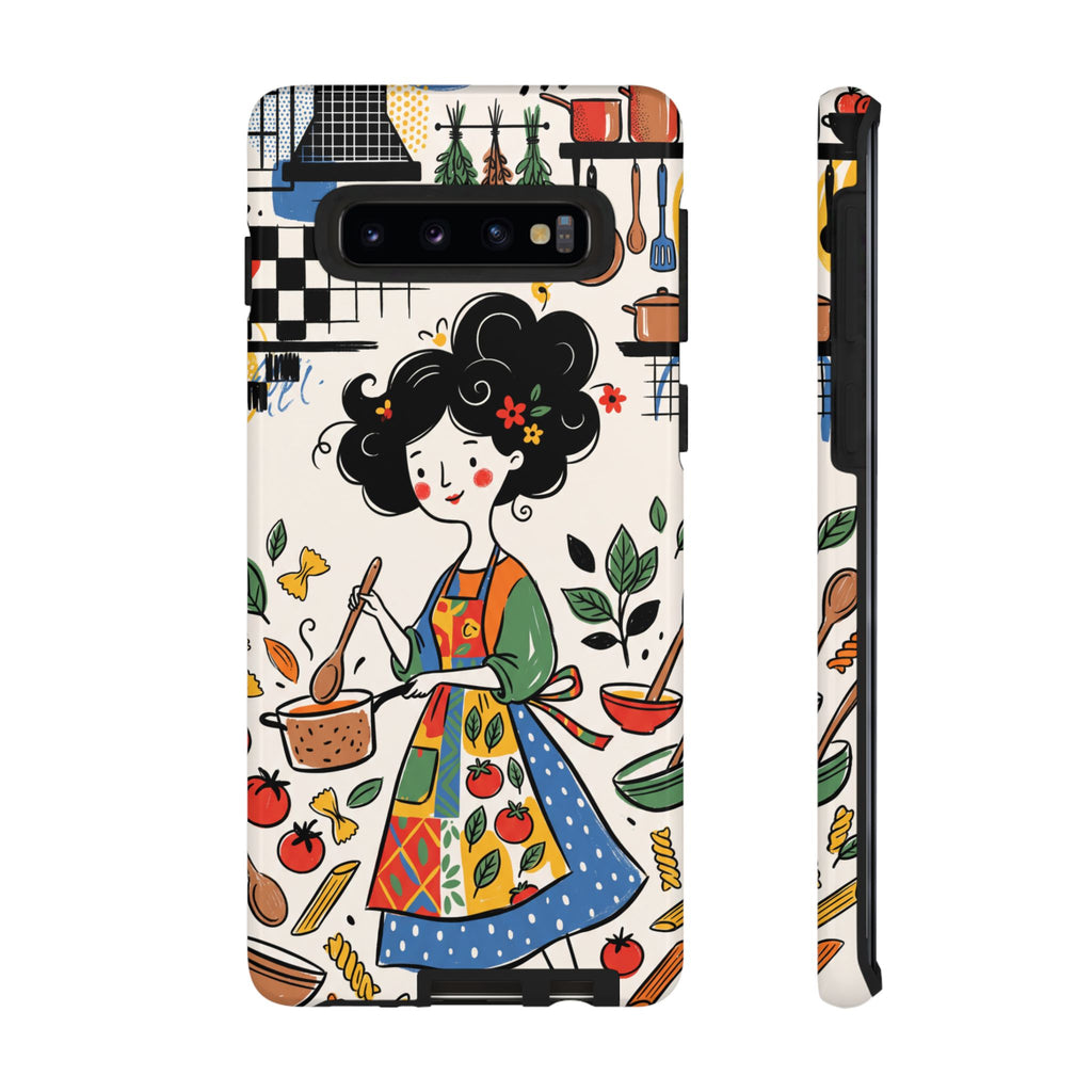 Whimsical Chef Kitchen Illustration Samsung Galaxy Phone Case