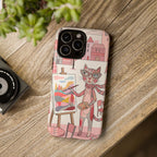 Artistic Cat iPhone Case | Painter Kitty Illustration Tough Case