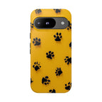 Yellow Paw Print Tough Google Pixel Case — Protective Dog & Cat Lover Cover