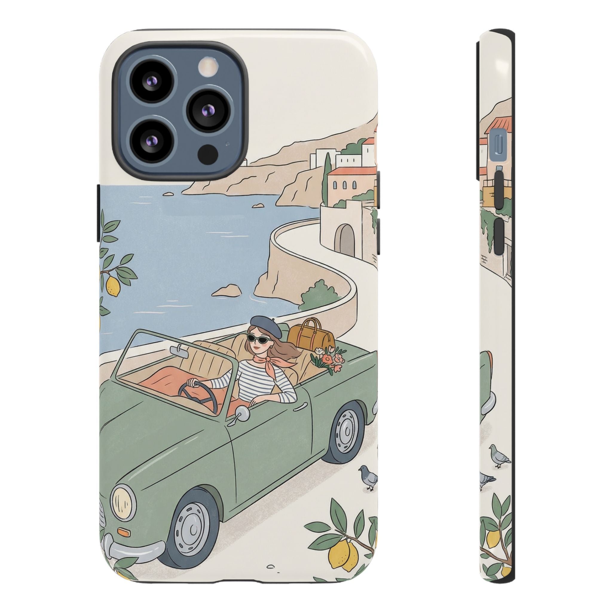 Retro Coastal Road Trip Design iPhone Case