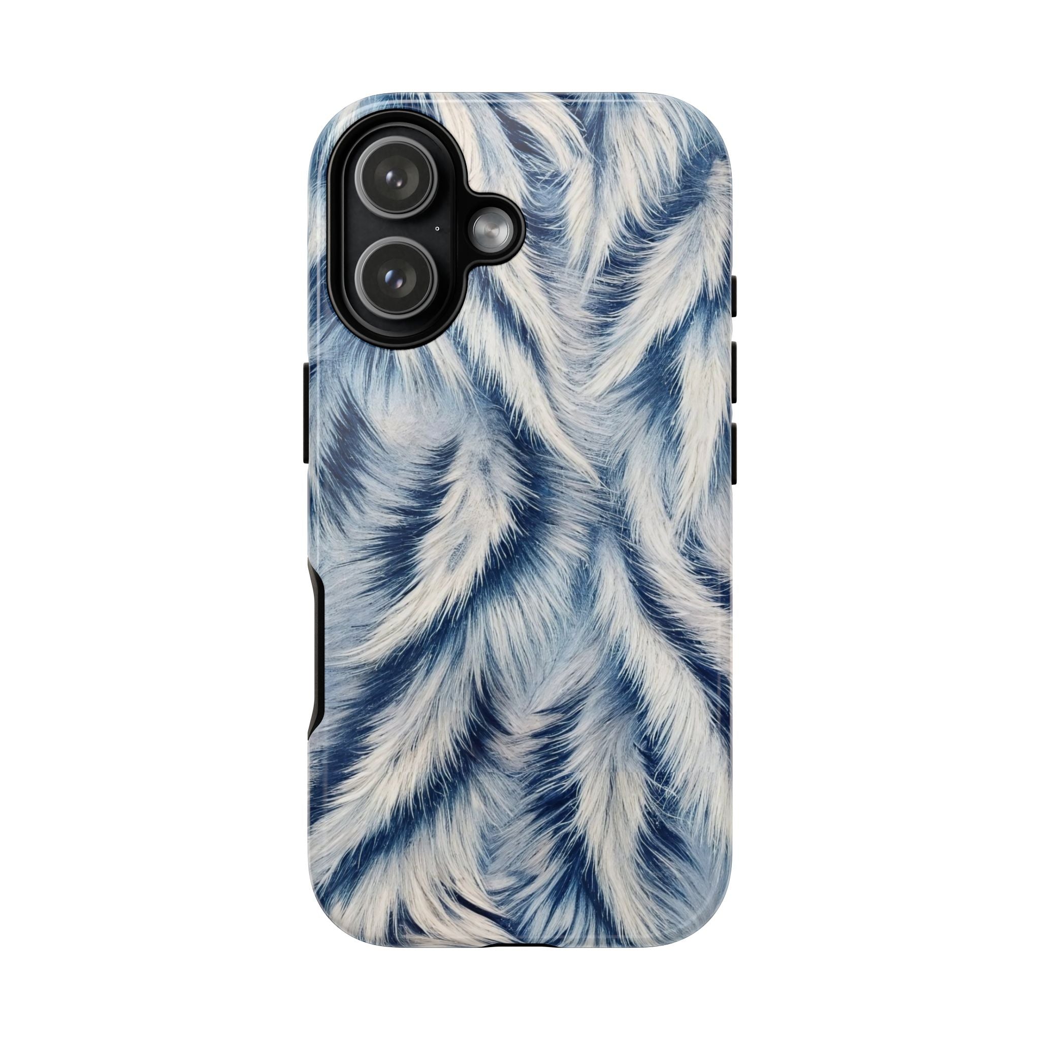 Blue Faux Fur Texture Protective Tough iPhone Case