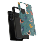 Colorful Bird Samsung Galaxy Phone Case | Cute Bird Pattern Cover