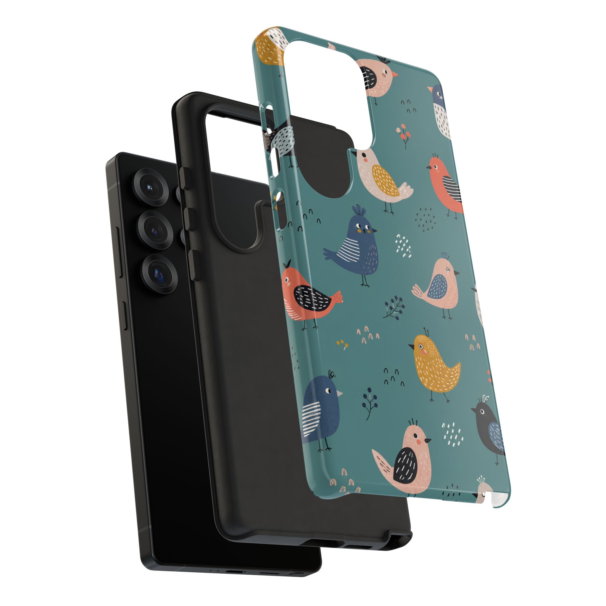 Colorful Bird Samsung Galaxy Phone Case | Cute Bird Pattern Cover