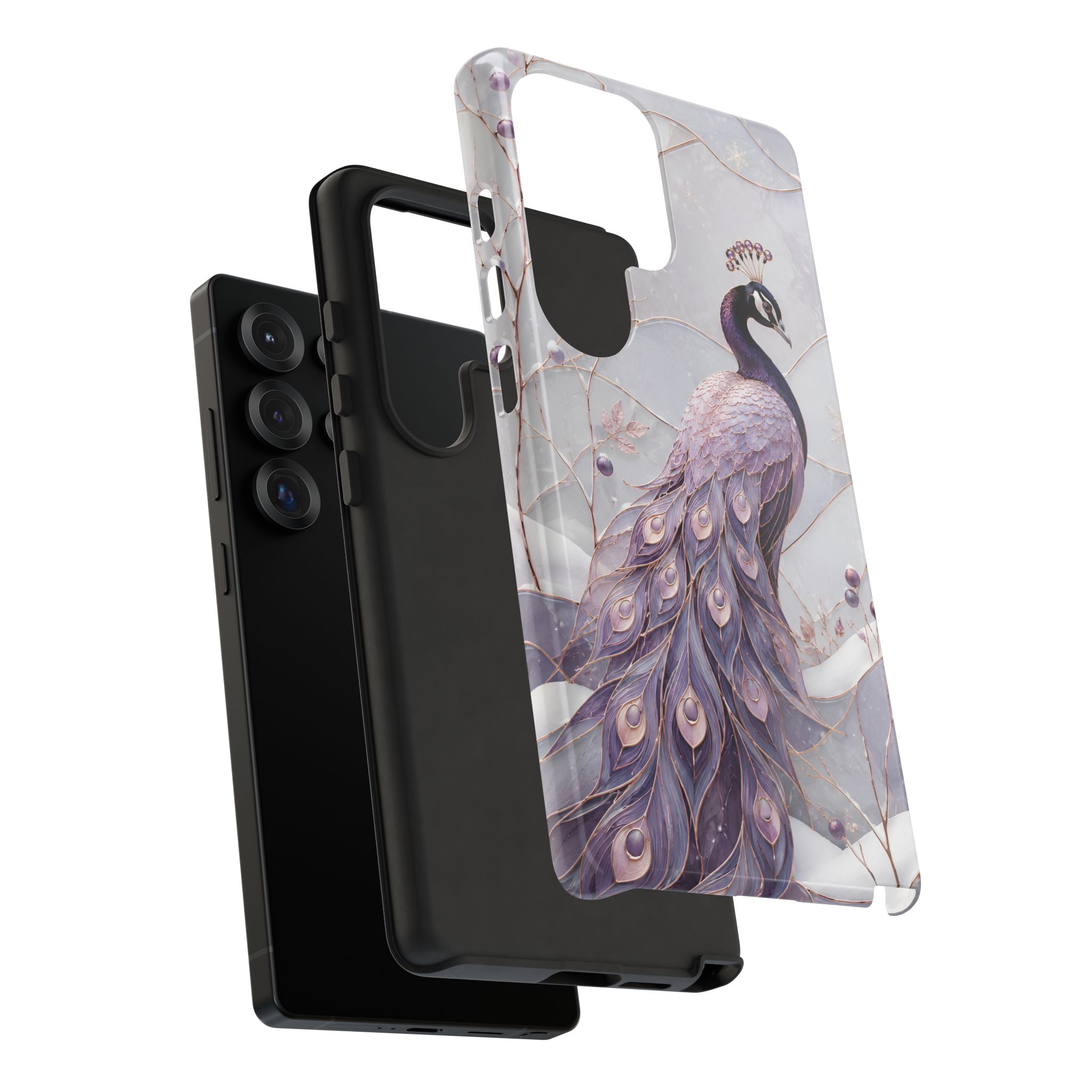 Peacock Samsung Galaxy Phone Case | Lavender Peacock Phone Case