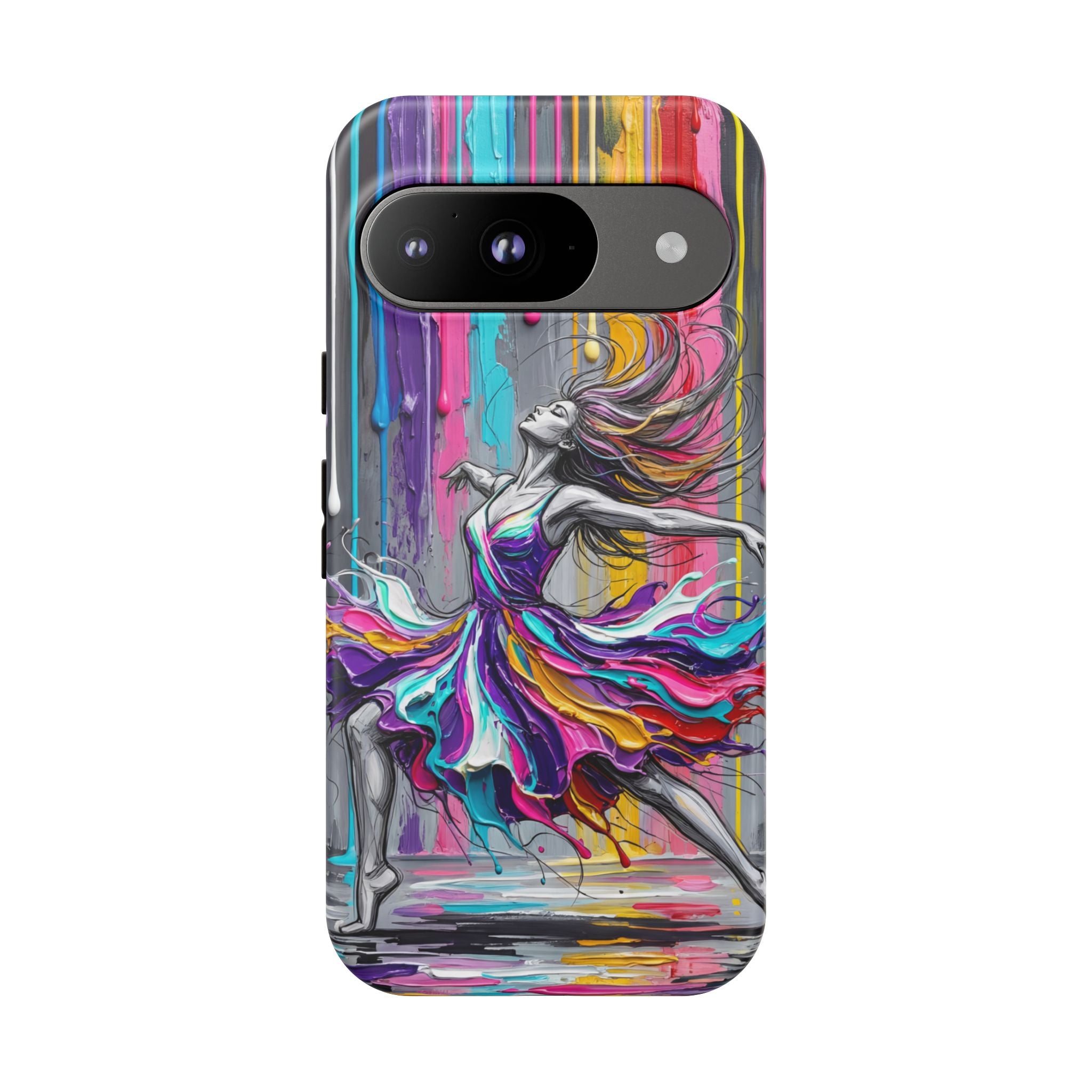 Colorful Dancer Tough Google Pixel Phone Case | Vibrant Drip Art Protective Cover