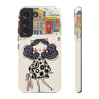 Cute Parisian Cat Girl Samsung galaxy Phone Case | Ballet Slippers Illustration Tough Case