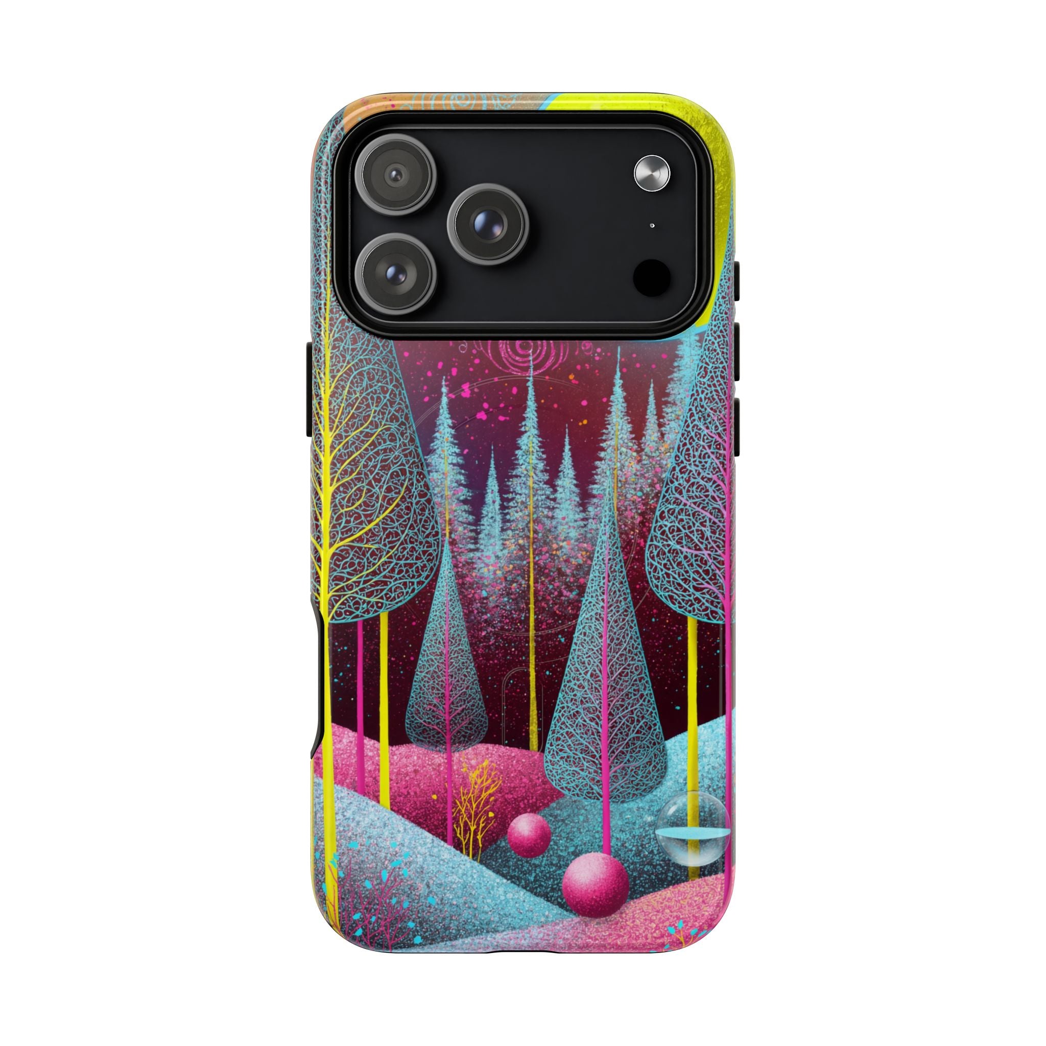 Custodia rigida MagSafe per iPhone Neon Forest