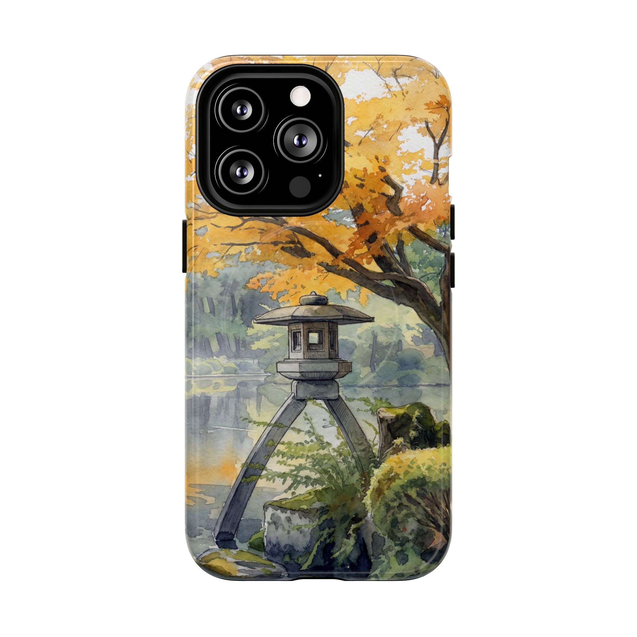 Autumn Japanese Garden MagSafe iPhone Case | Scenic Lantern Fall