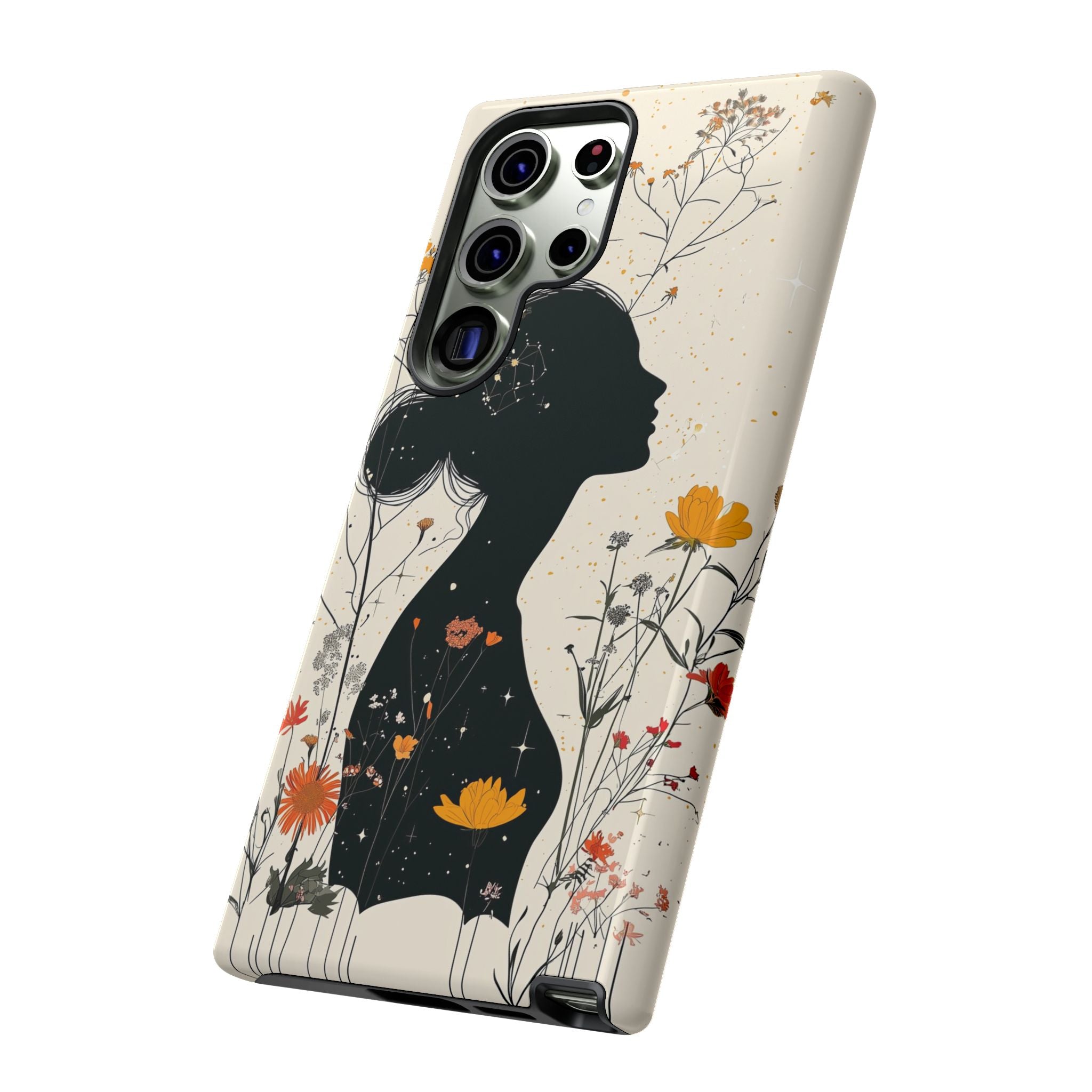 Floral Silhouette Samsung Galaxy Case | Botanical Woman