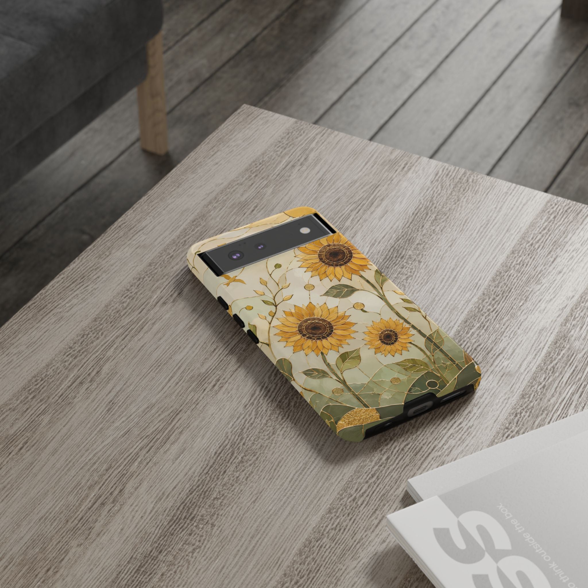 Sunflower Google Pixel Phone Case | Stained Glass Floral Phone Case