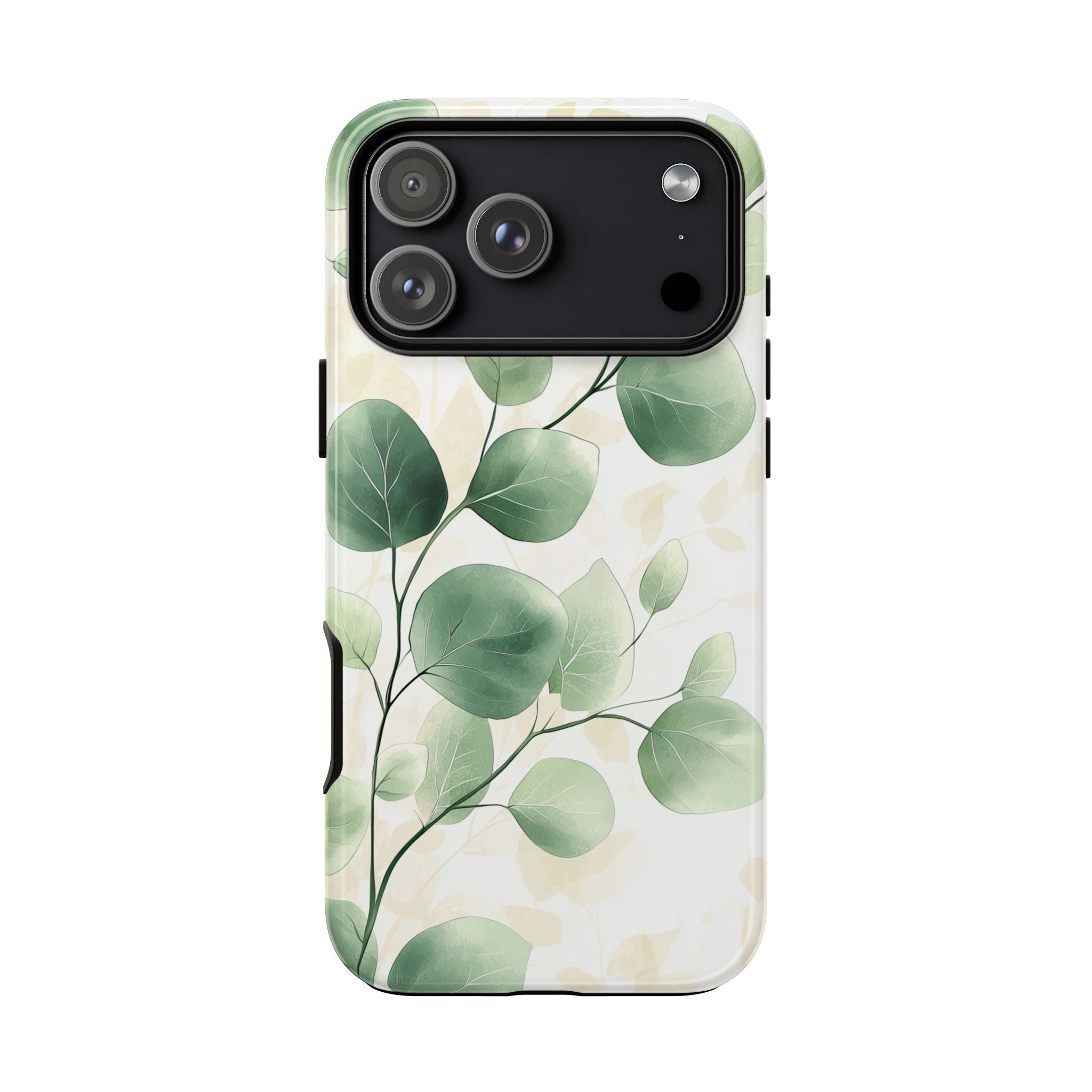 Botanical Eucalyptus Tough iPhone Case | Green Watercolour Leaf