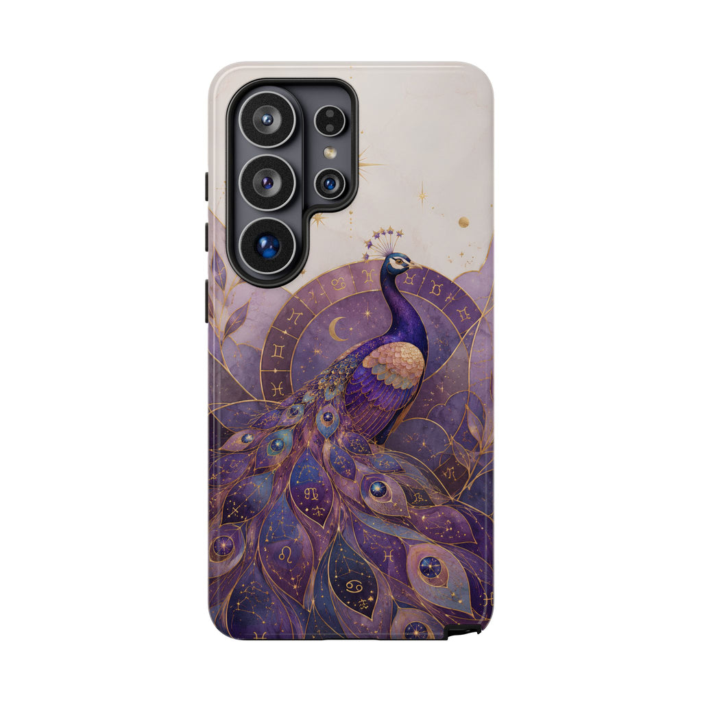 Purple Peacock Samsung Galaxy Phone Case | Celestial Peacock Phone Case