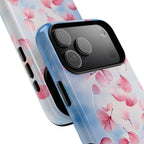 Custodia MagSafe per iPhone con motivo floreale a petalo | Fiori rosa che cadono