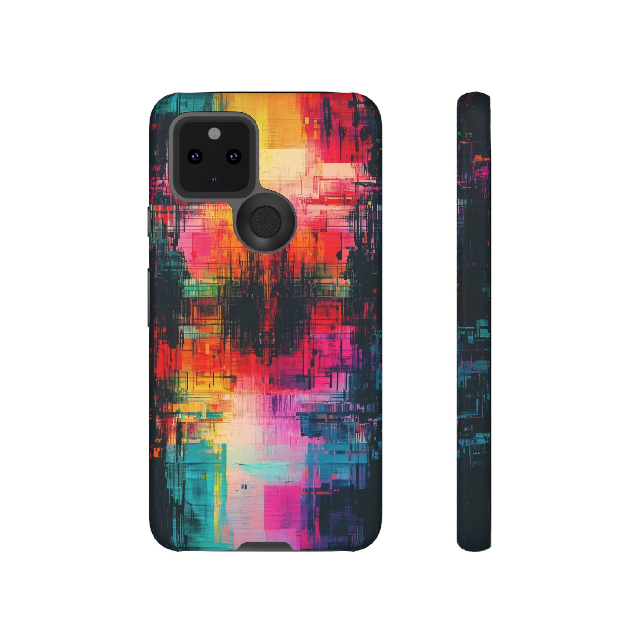 Abstract Neon Glitch Art Tough Google Pixel Case