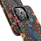 Peacock Floral Tough iPhone Case | Protective Phone Case with Colorful Garden Design