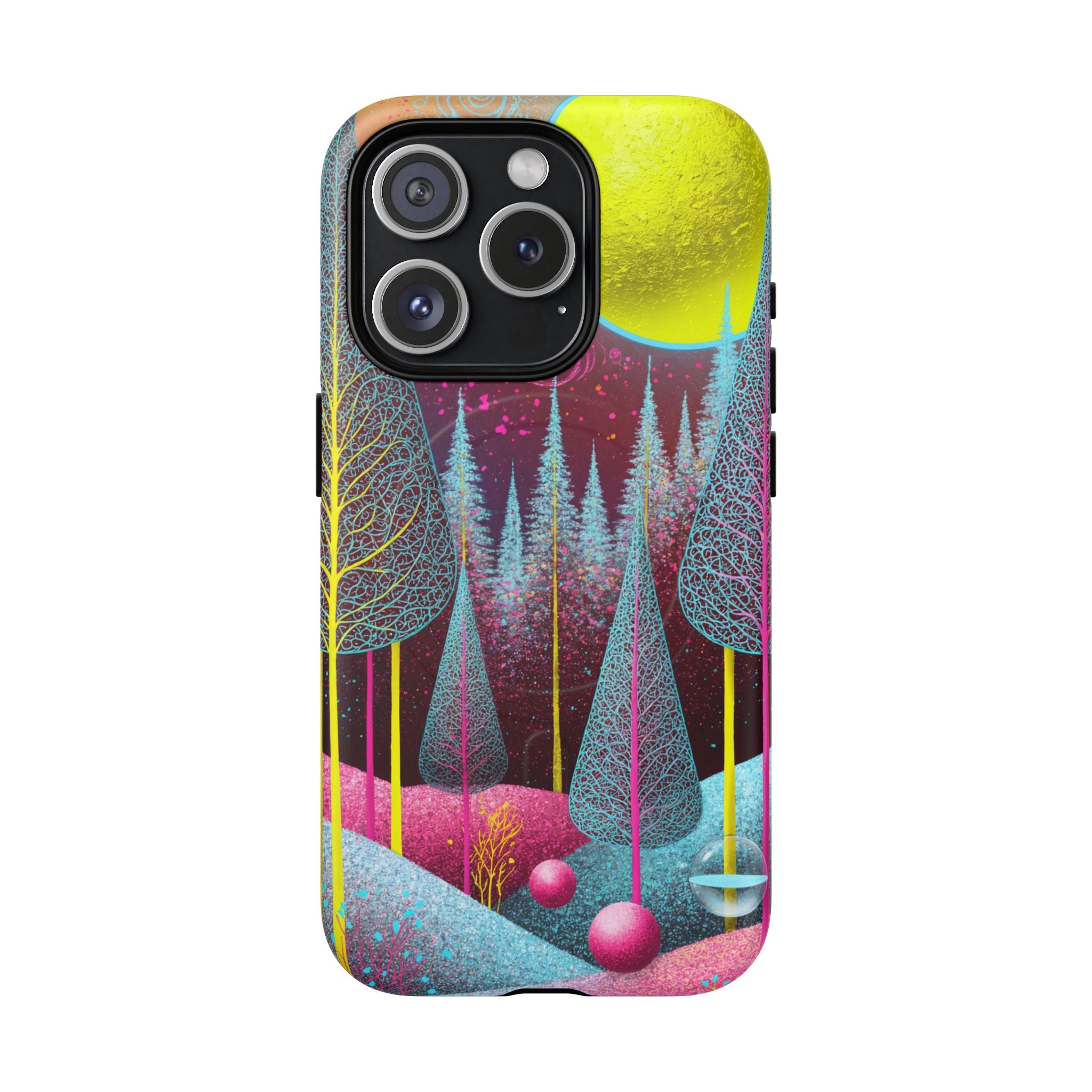Custodia rigida MagSafe per iPhone Neon Forest
