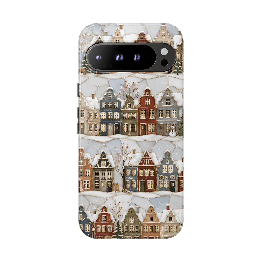 Winter Village Google Pixel Phone Case | Snowy Town Phone Case