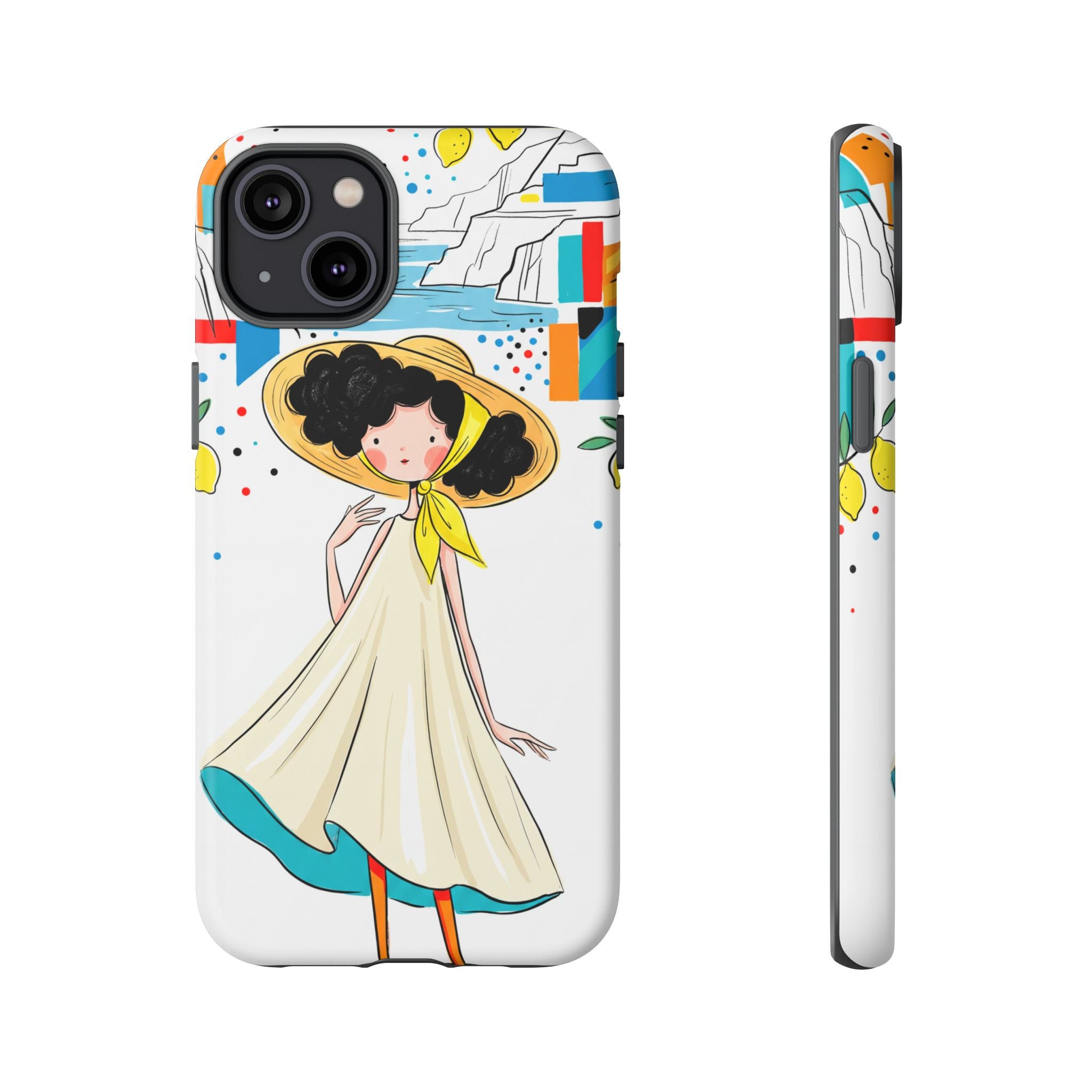 Cute Summer Girl iPhone Case | Whimsical Coastal Illustration Protective Case
