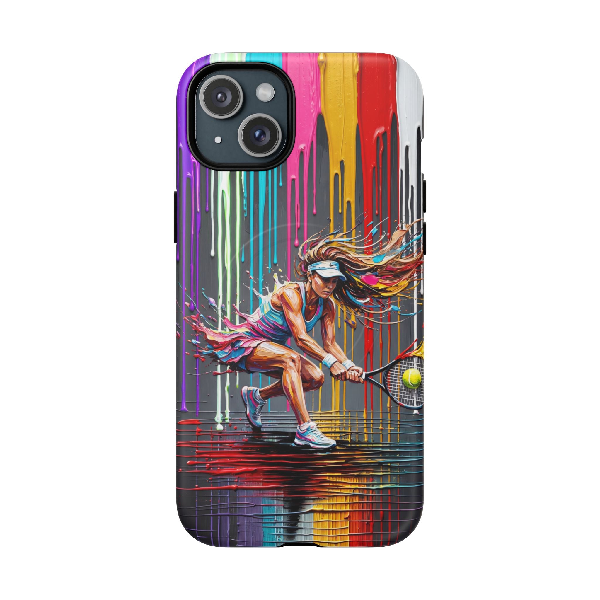 Colour Splash Tennis MagSafe iPhone Case | Vibrant Female Player Art
