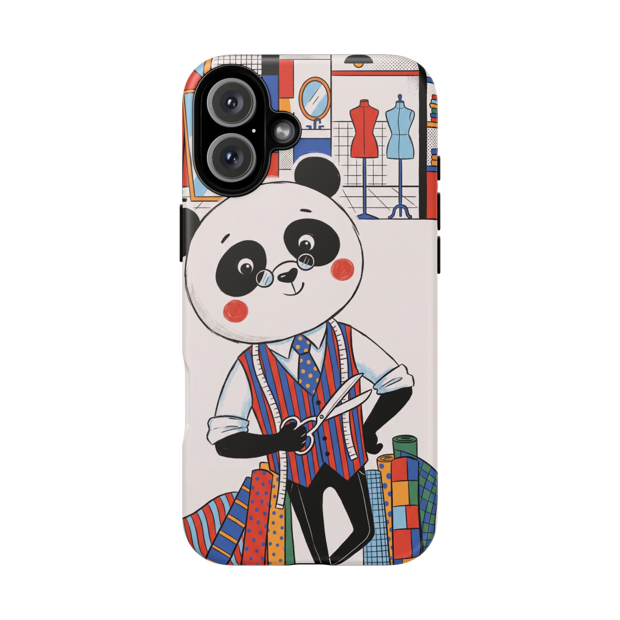 Panda Tailor iPhone Case | Cute Seamstress Cartoon