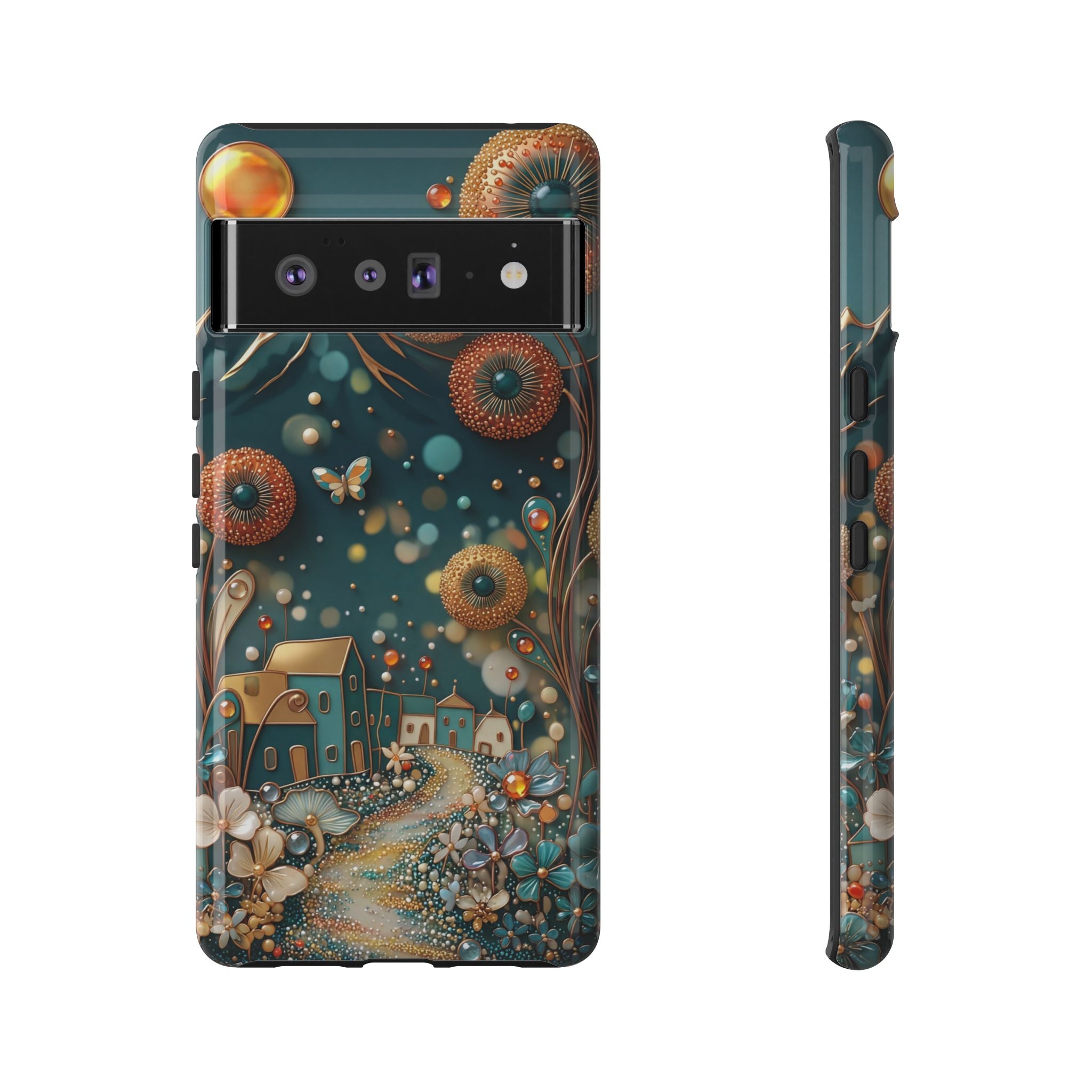 Whimsical Night Village Google Pixel Case