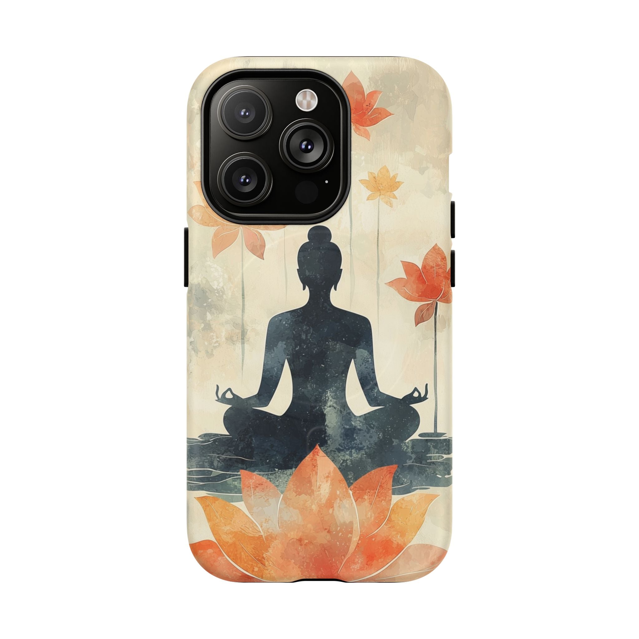 Custodia MagSafe per iPhone Yoga Lotus | Silhouette meditativa