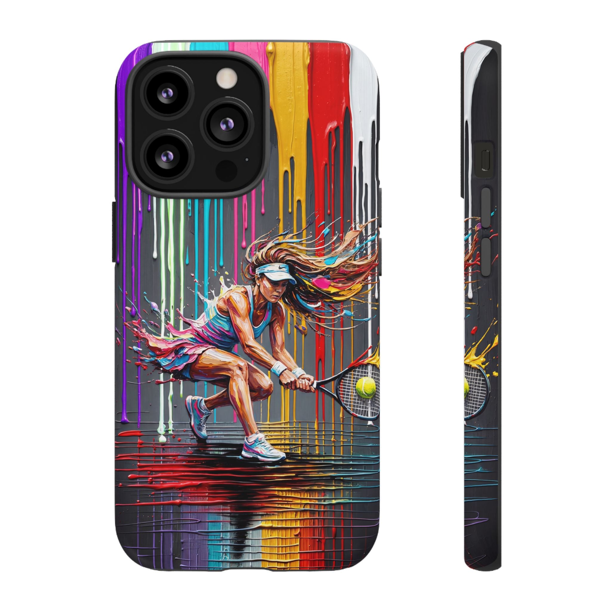 Colour Splash Tennis iPhone Case | Vibrant Female Player Art