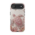 Cover protettiva per iPhone a conchiglia di tartaruga marina rosa