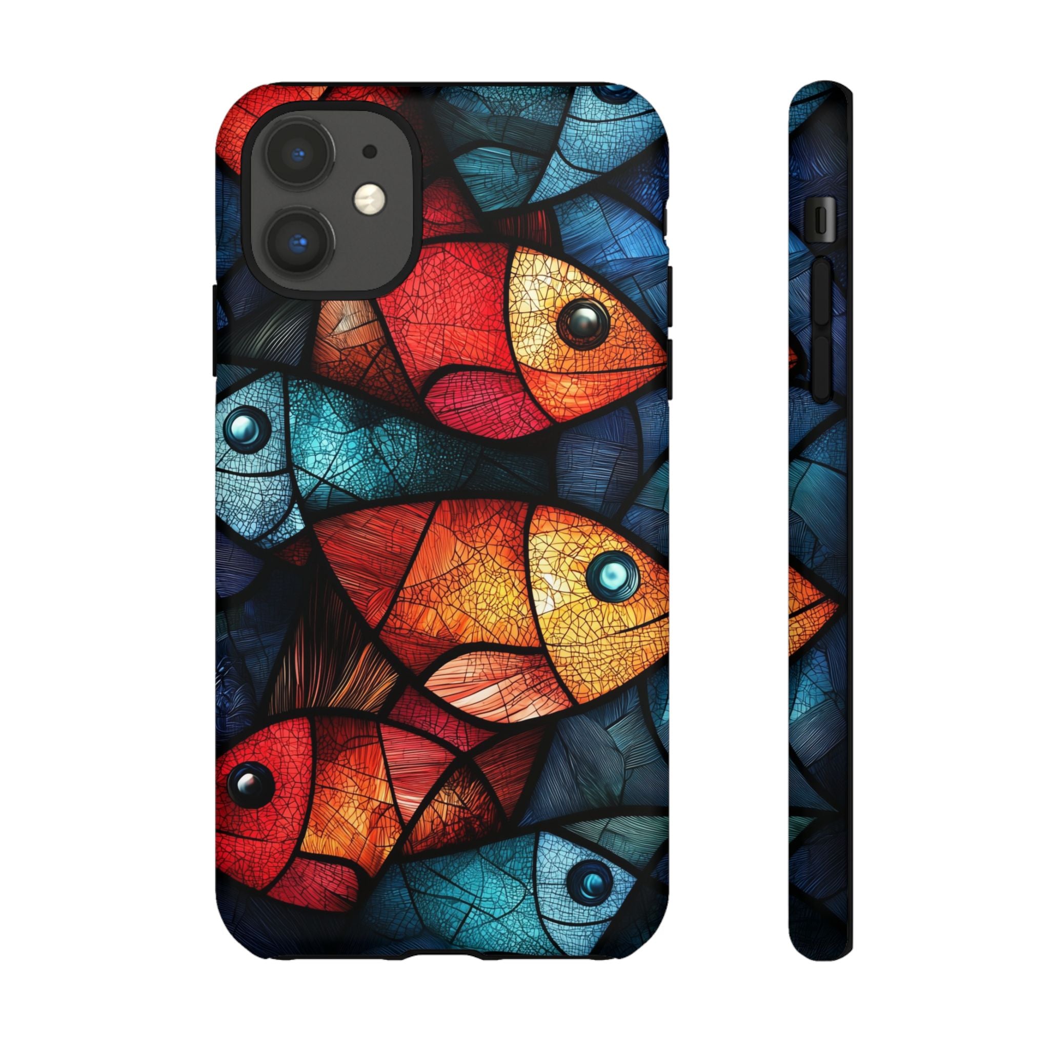 Fish Mosaic Tough iPhone Case — Colourful Artistic Fish Pattern