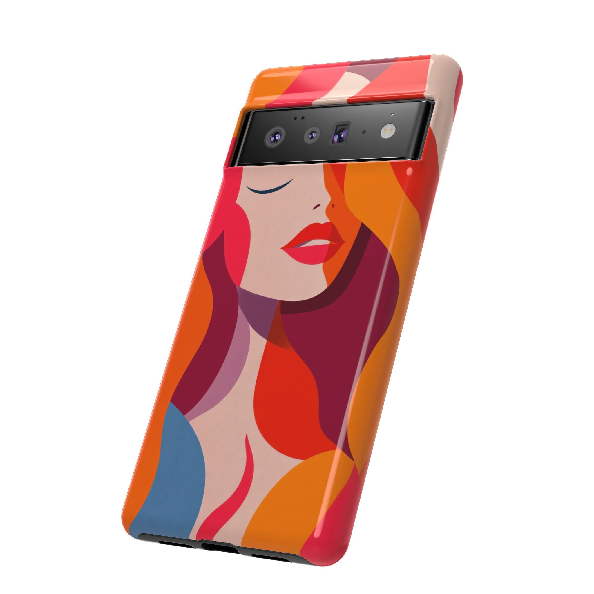 Retro Pop Art Woman Google Pixel Case | Bold Colourful Abstract Portrait