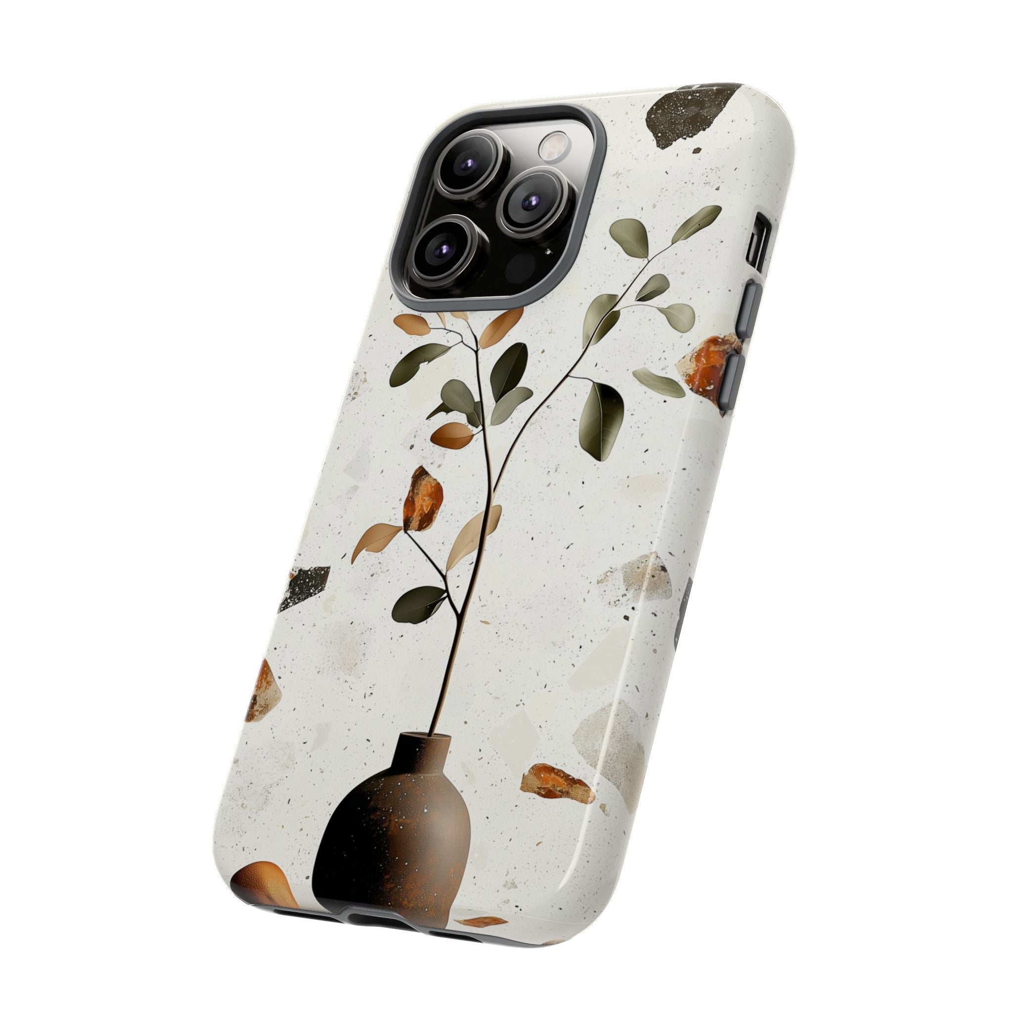 Floral Terrazzo iPhone Case | Minimal Vase Botanical