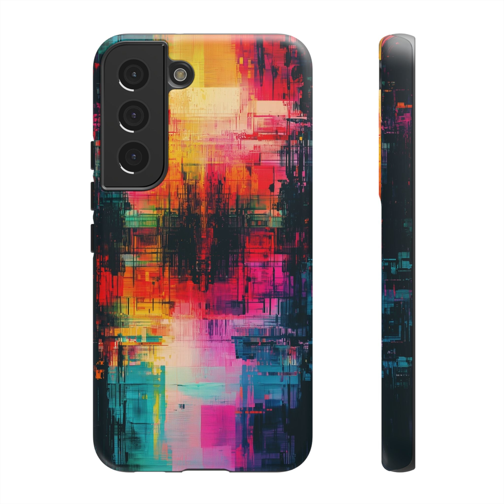 Abstract Neon Glitch Art Tough Samsung Galaxy Case