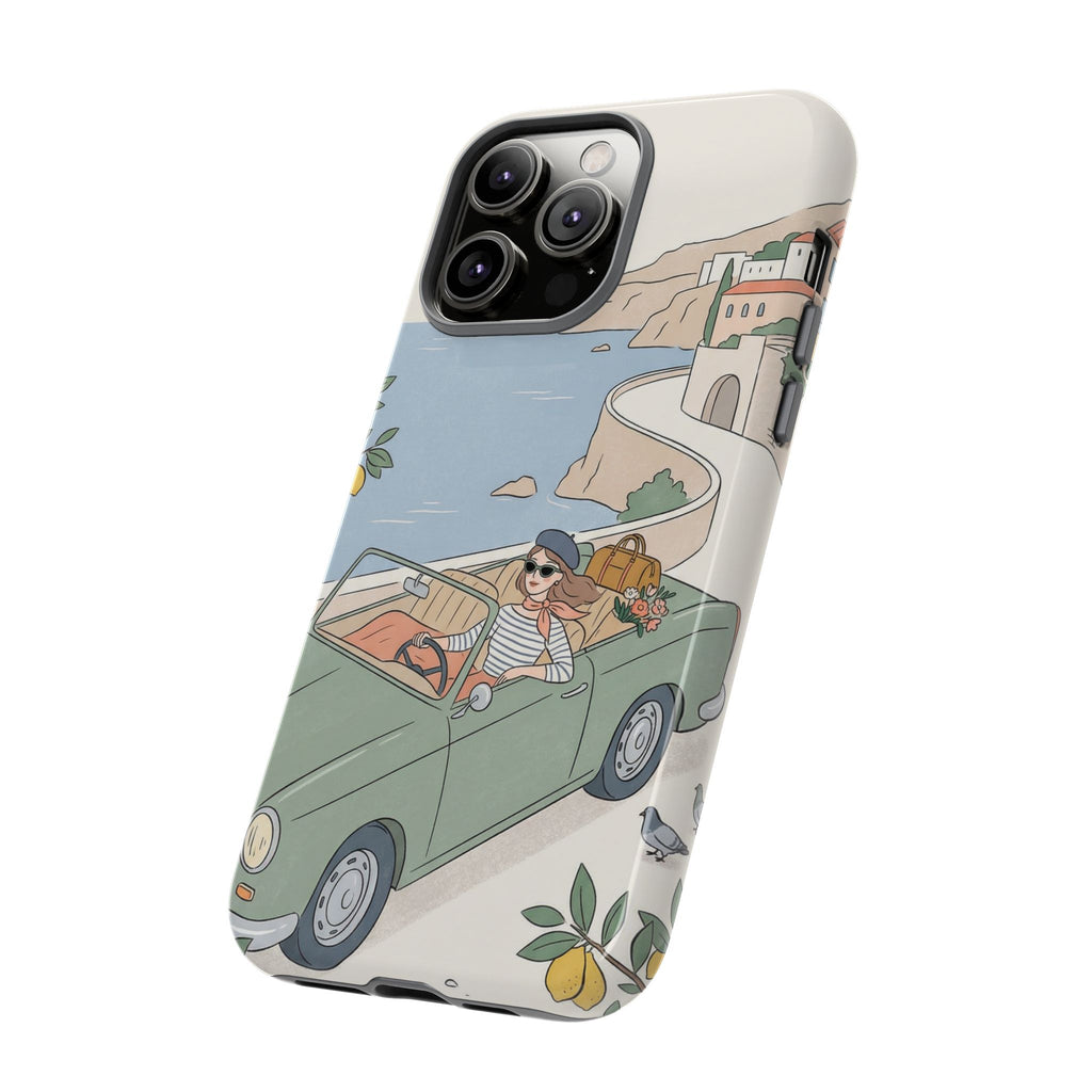 Retro Coastal Road Trip Design iPhone Case