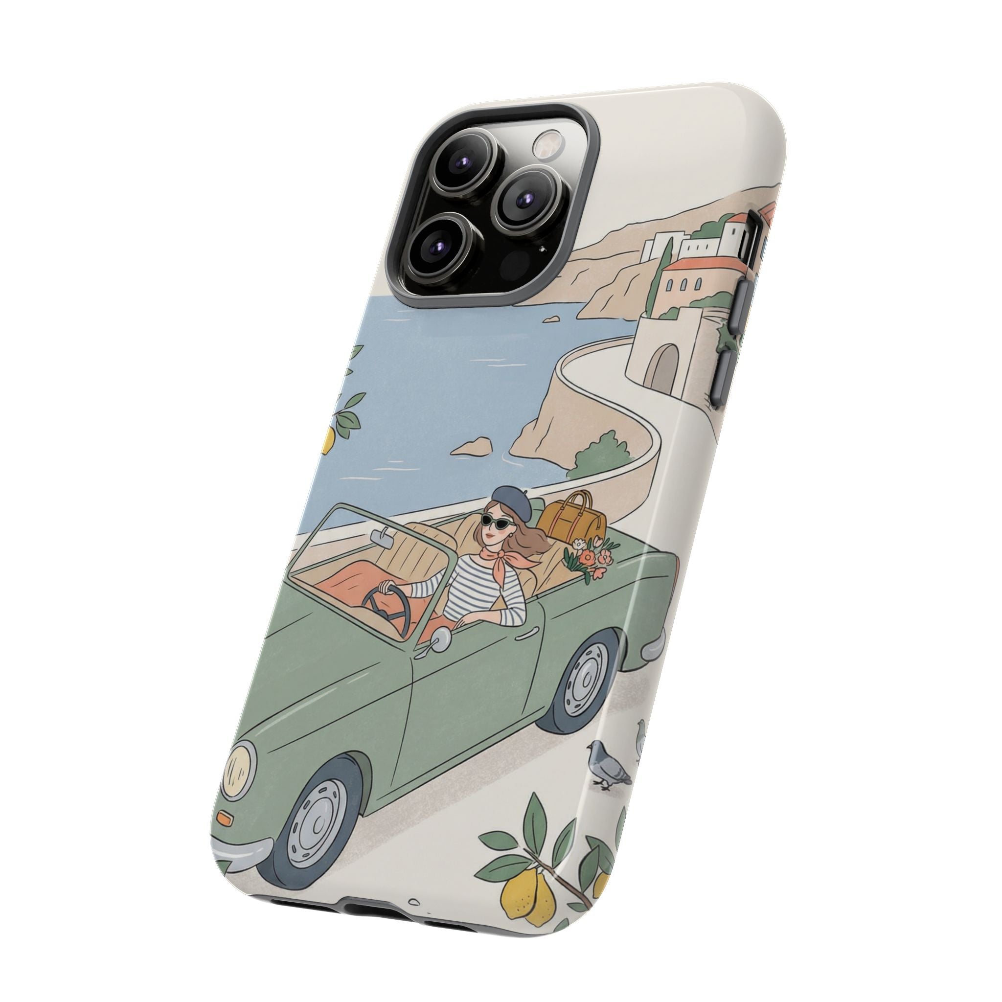 Retro Coastal Road Trip Design iPhone Case