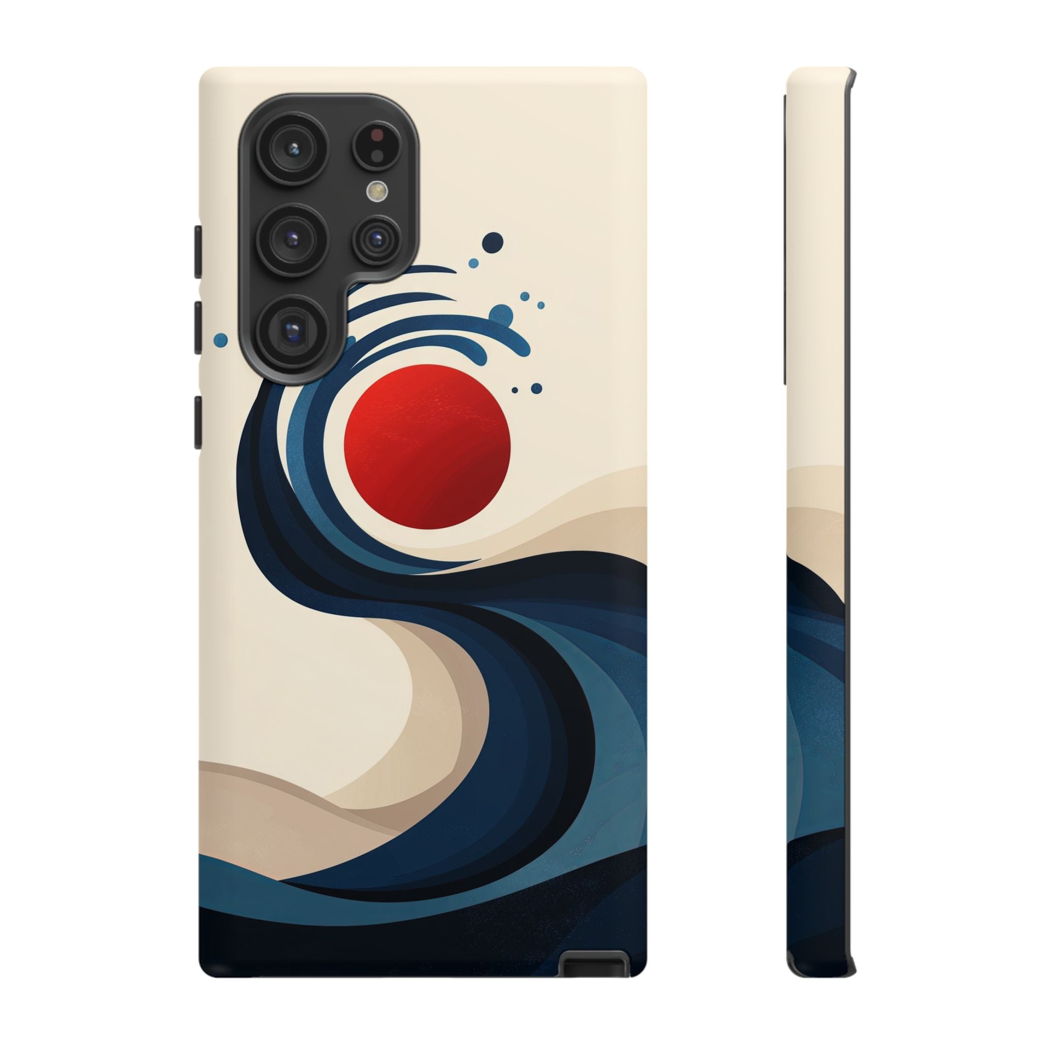 Abstract Wave Samsung Galaxy Case | Red Sun Ocean Art
