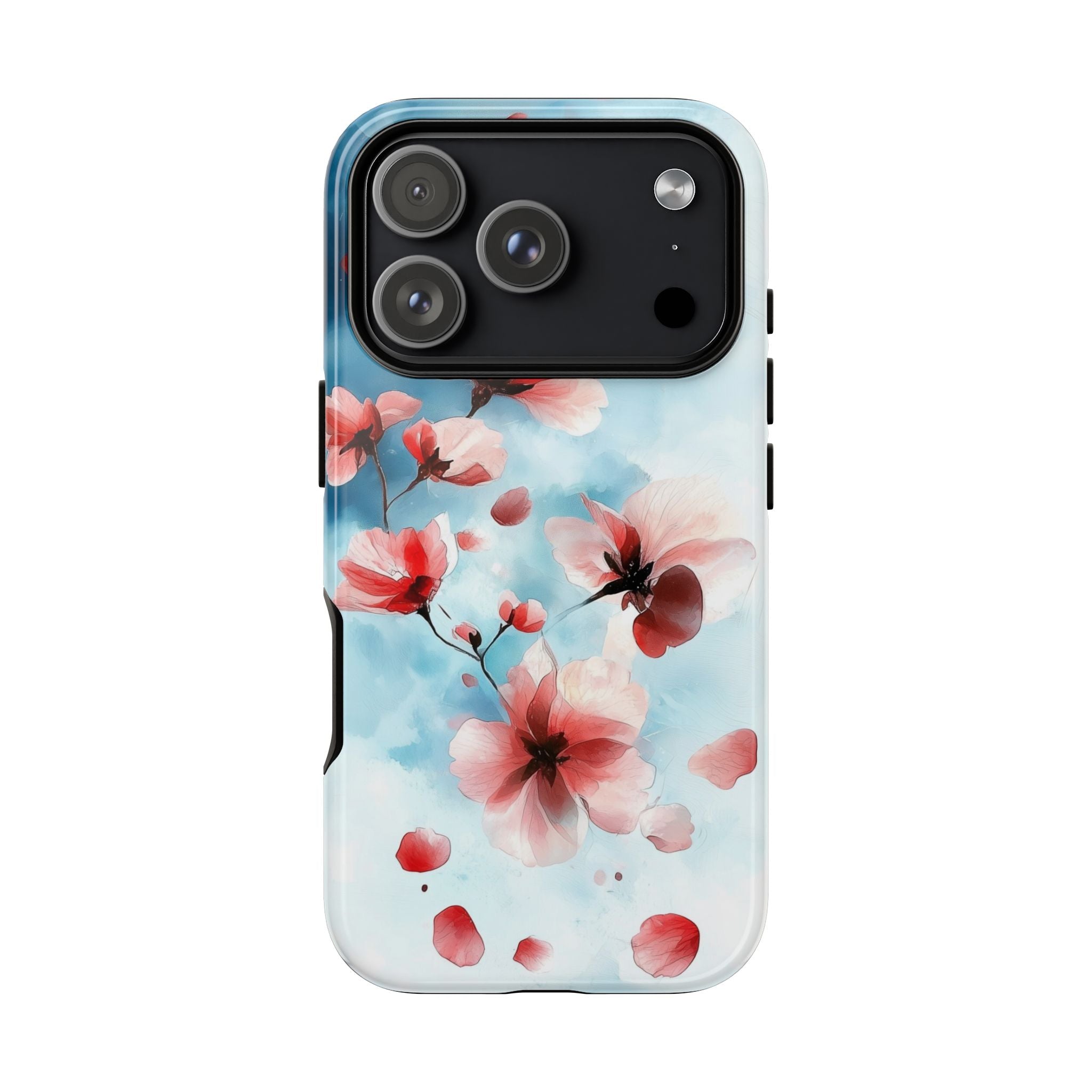 Floral Cherry Blossom iPhone Case | Pastel Pink Blue