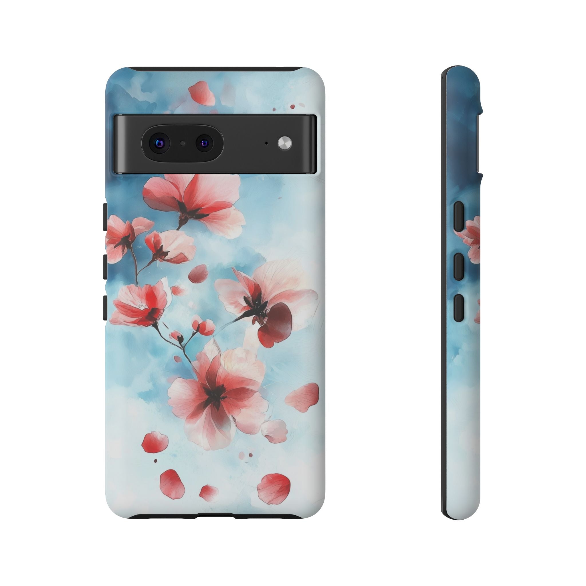 Floral Cherry Blossom Google Pixel Case | Pastel Pink Blue