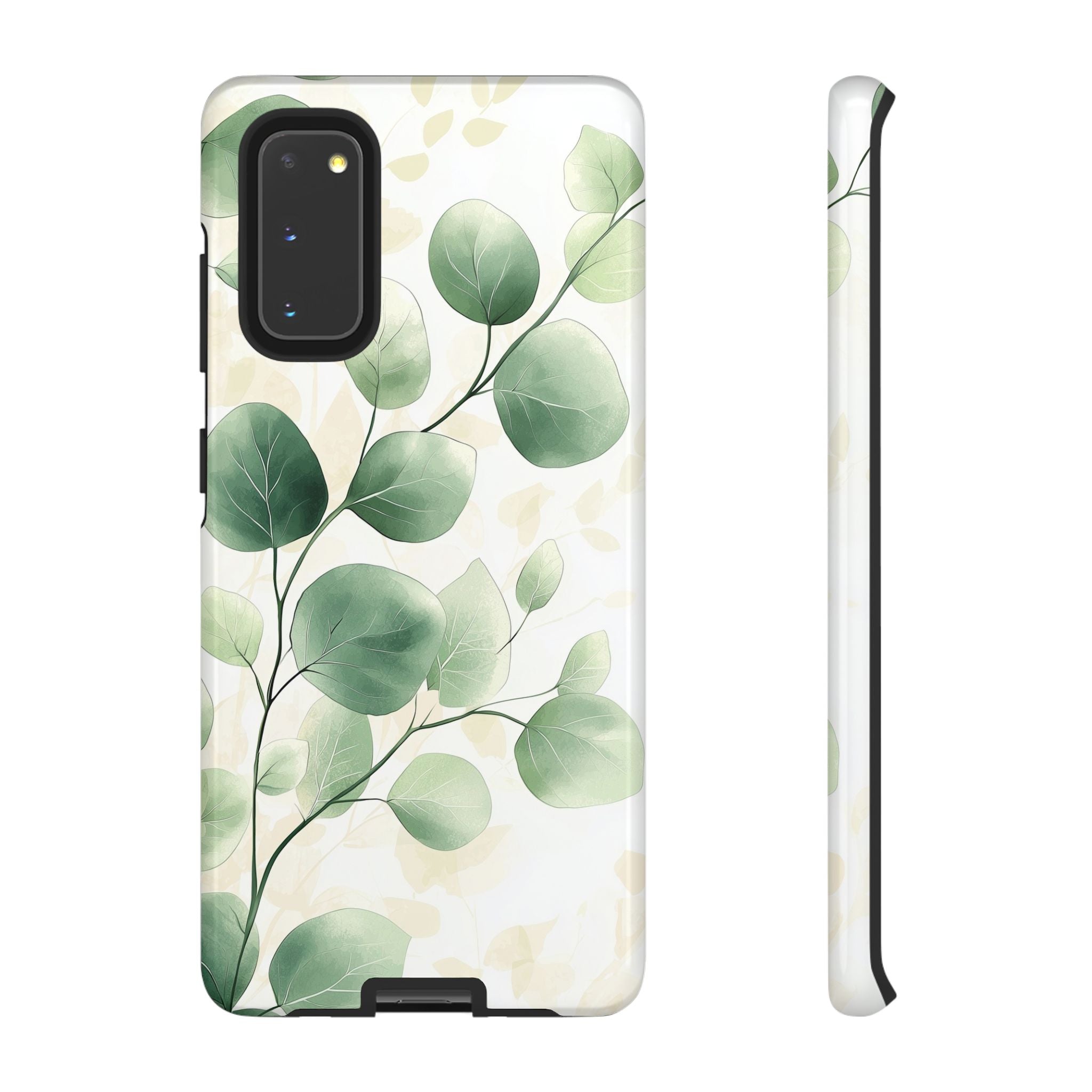Botanical Eucalyptus Tough Samsung Galaxy Phone Case | Green Watercolour Leaf
