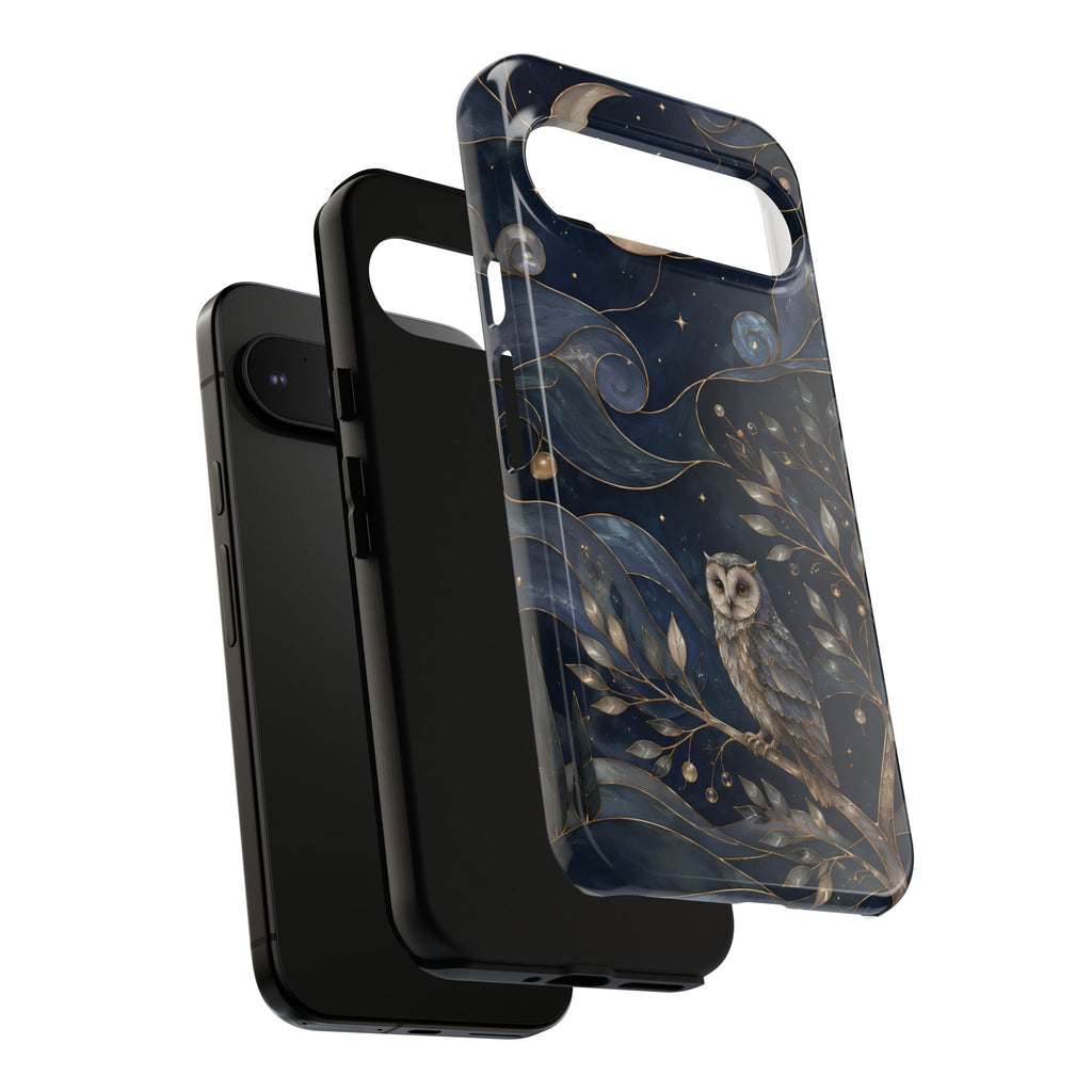Barn Owl Google Pixel Phone Case | Midnight Forest Art Cover