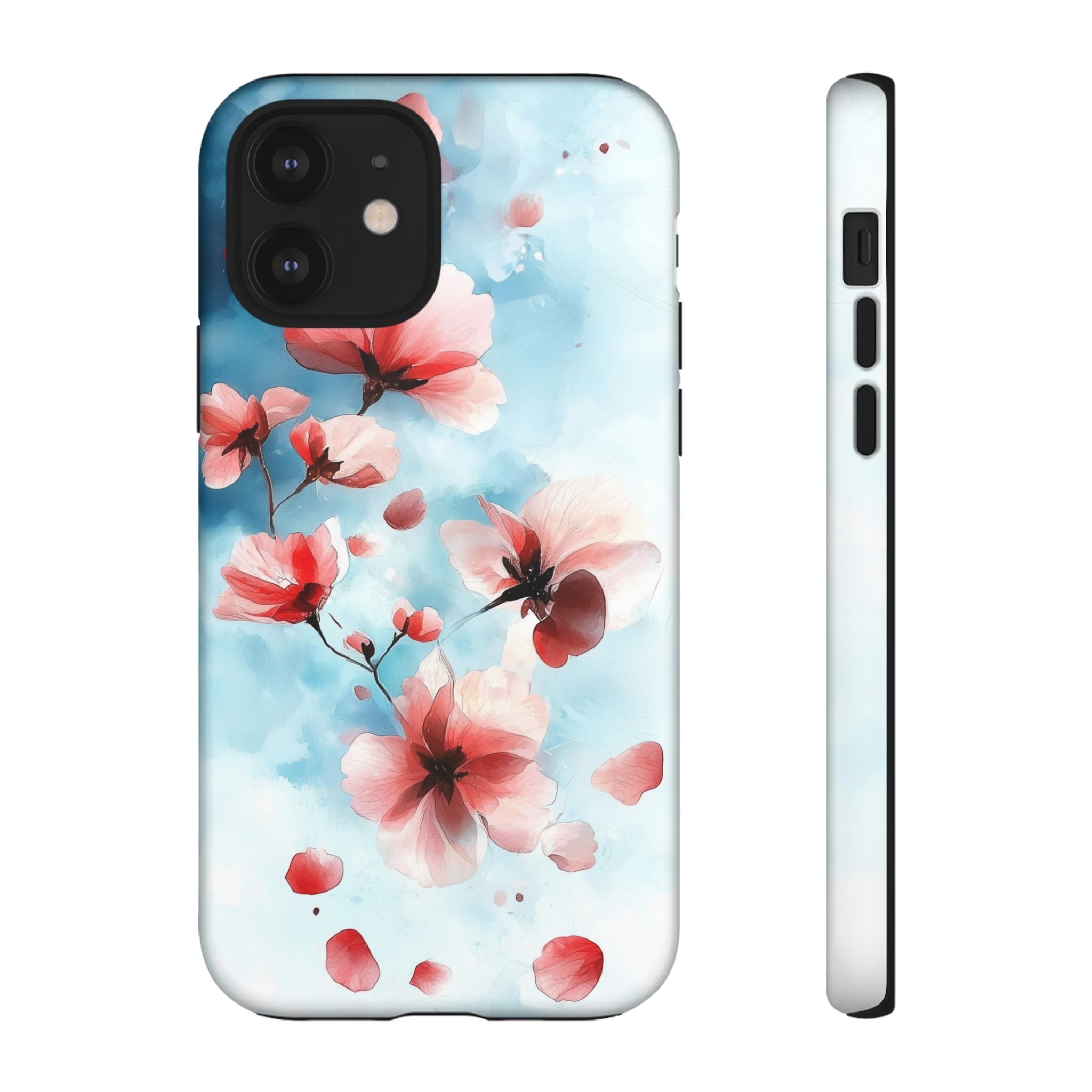 Floral Cherry Blossom iPhone Case | Pastel Pink Blue