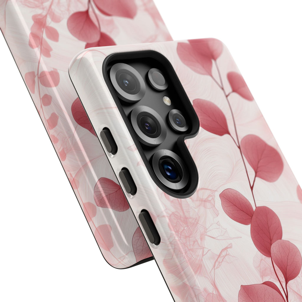 Pink Botanical Floral Eucalyptus Samsung Galaxy Phone Case