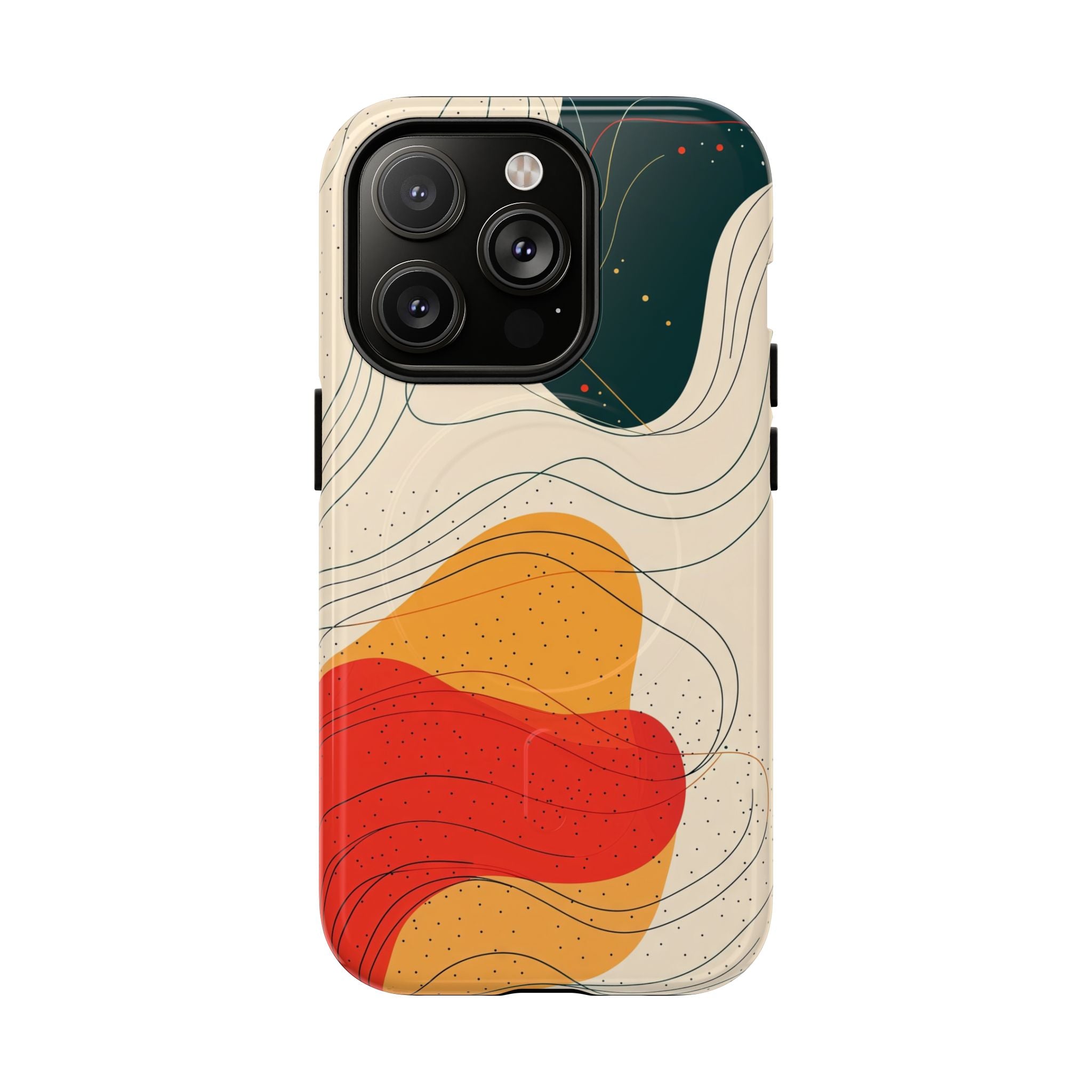 Abstract Retro Waves MagSafe iPhone Case | Colourful Modern Art