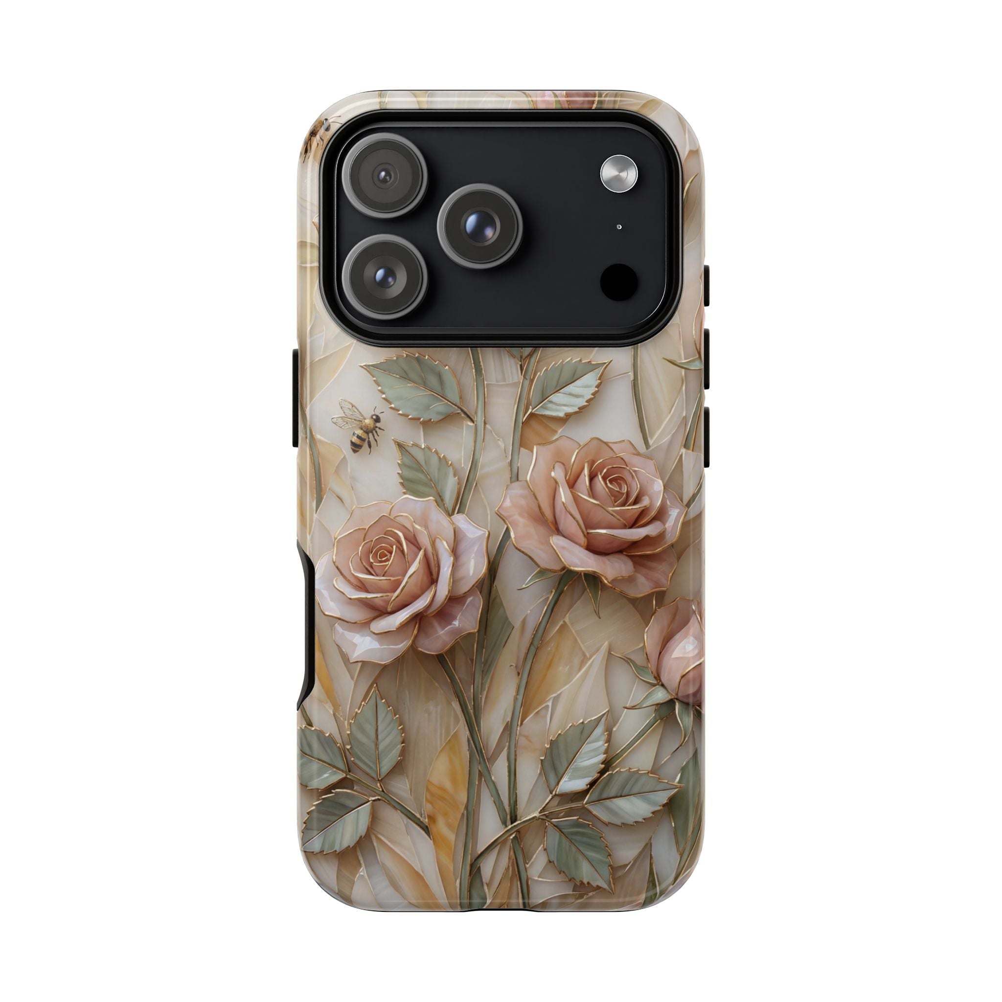 Vintage Blush Rose Floral Tough iPhone Protective Cover