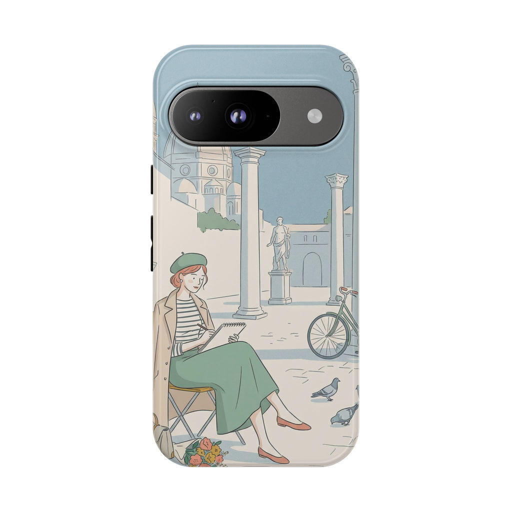 Florence Art Aesthetic Google Pixel Phone Case | Renaissance Italy Travel Illustration