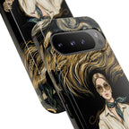 Vintage Elegance Google Pixel Phone Case | Retro Woman with Flowing Golden Hair