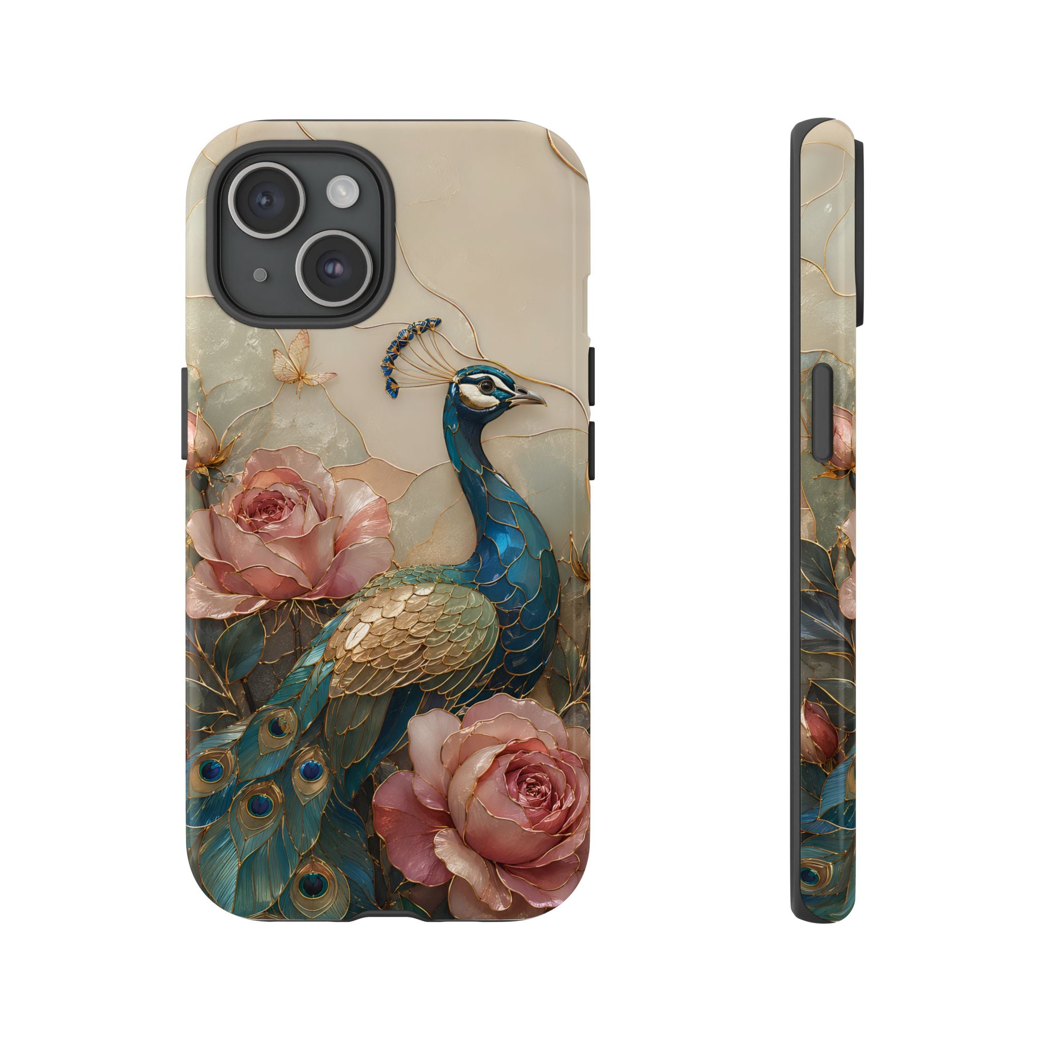 Peacock & Rose iPhone Case | Vintage Floral iPhone Case