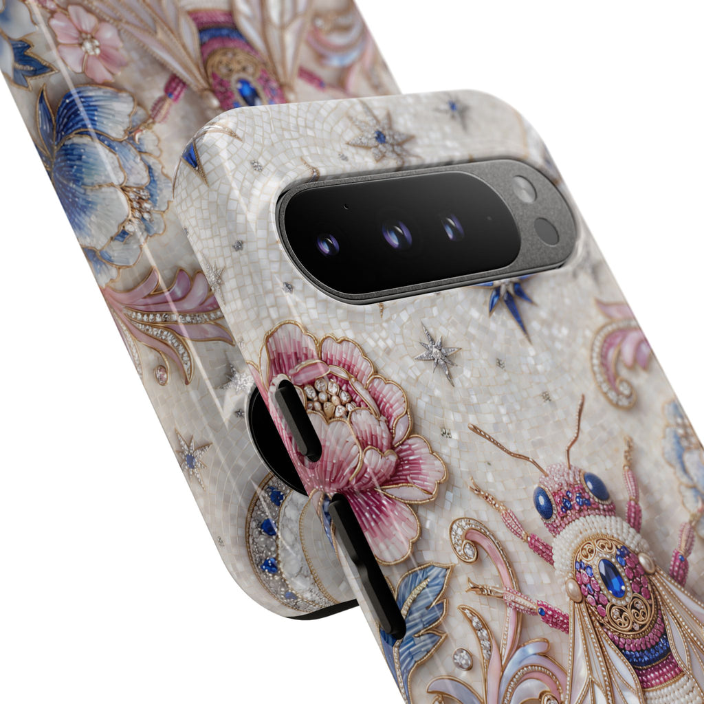 Floral Bee Moon Tough Google Pixel Phone Case | Protective Artistic Phone Cover