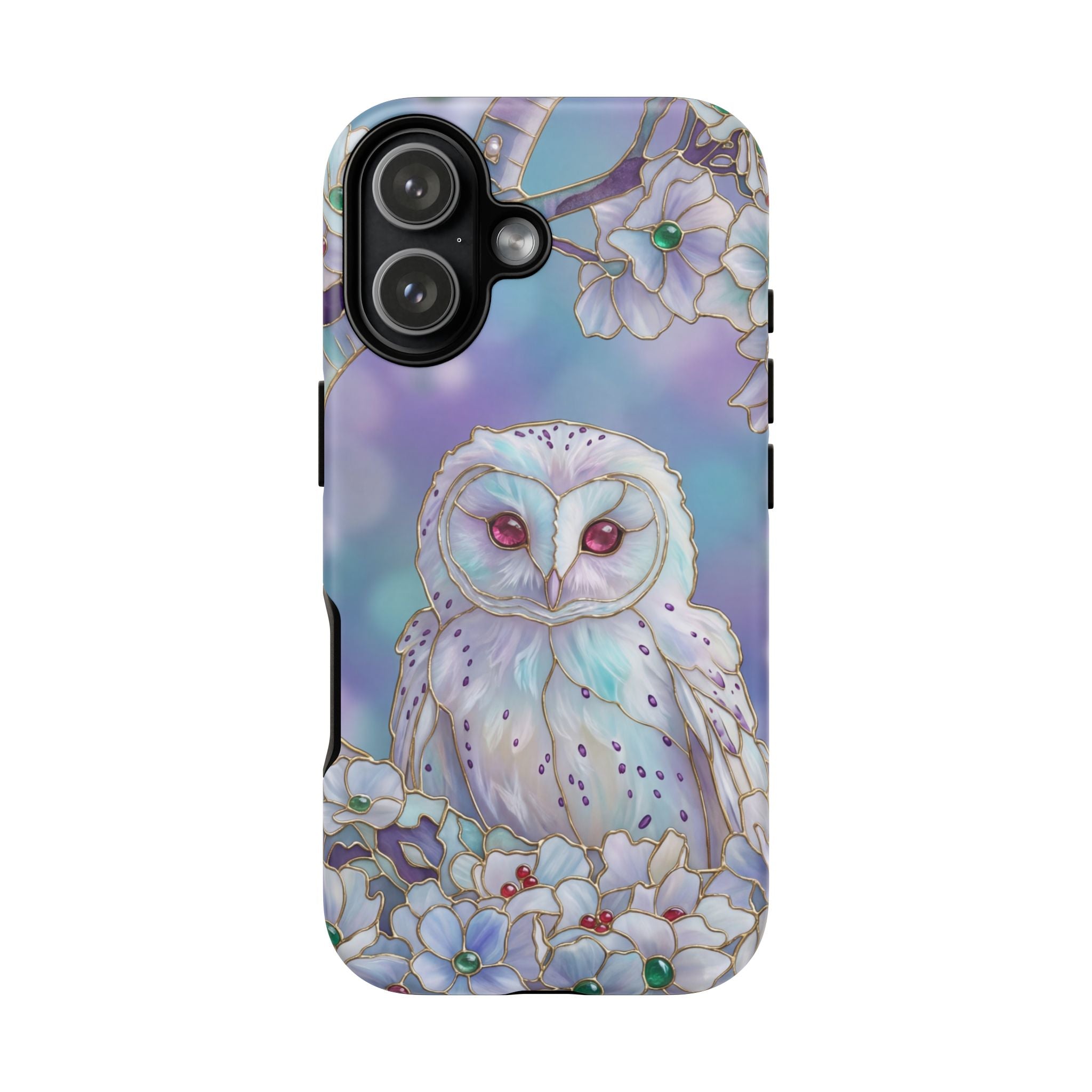 Mystic Owl Floral iPhone Case | Pastel Night Garden Protective Cover