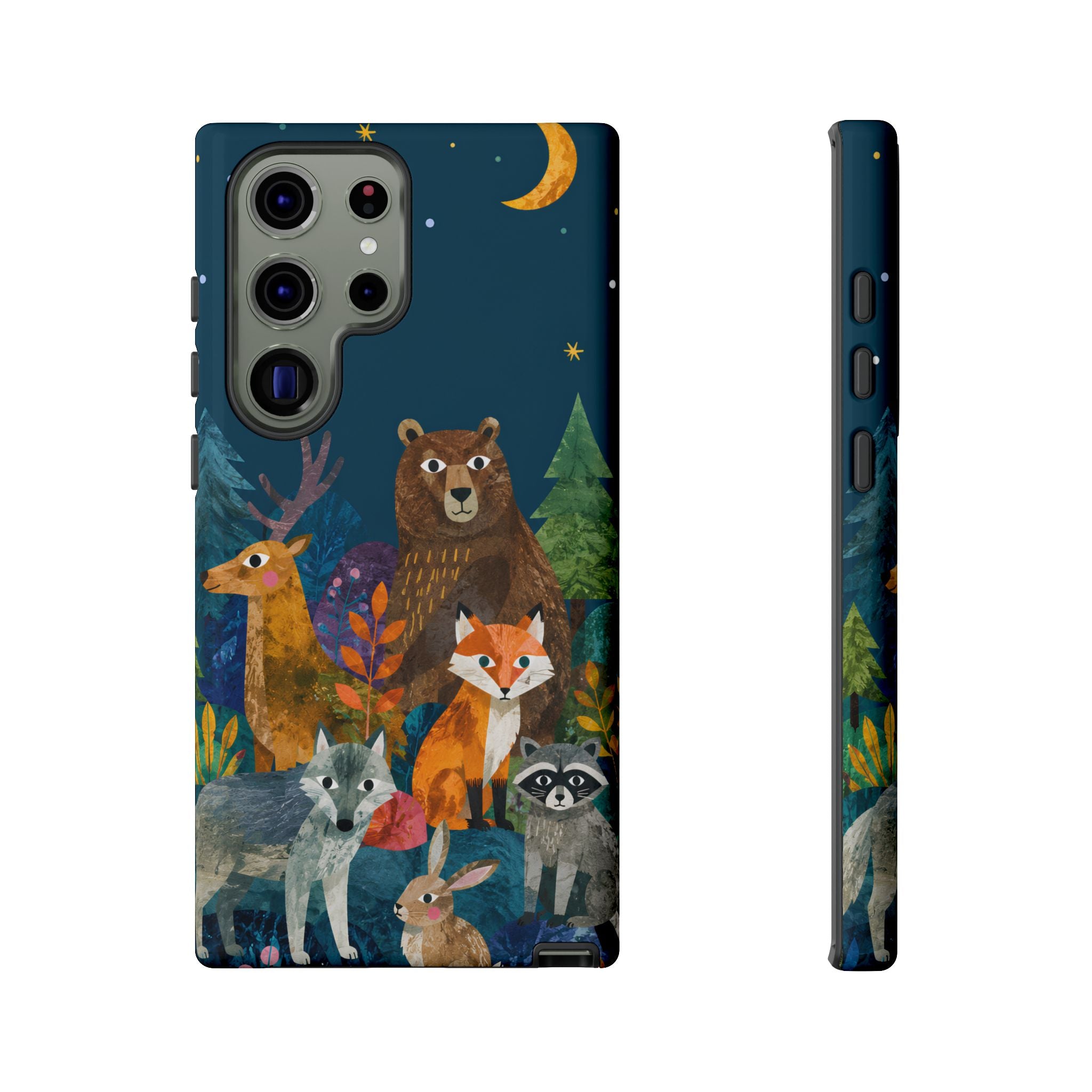 Forest Friends Samsung Galaxy Phone Case | Nighttime Woodland Animals Design