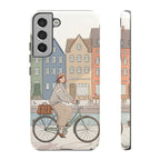 City Bike Samsung Galaxy Phone Case | Cozy European Street Illustration Tough Cases